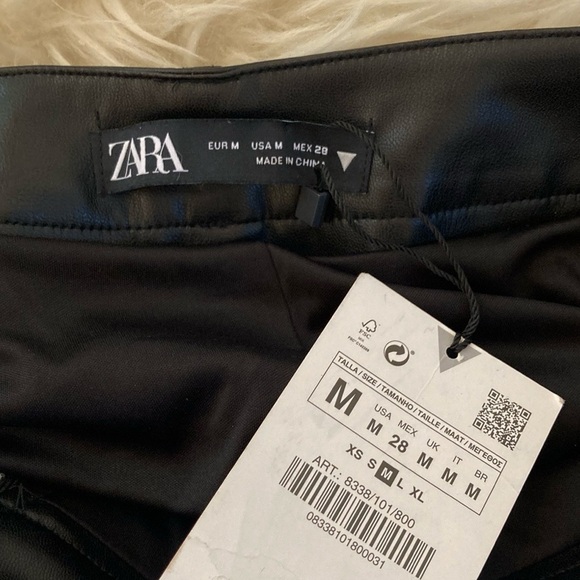 Zara Faux Leather Moto Zip Belted Mini Skirt - Picture 2 of 10